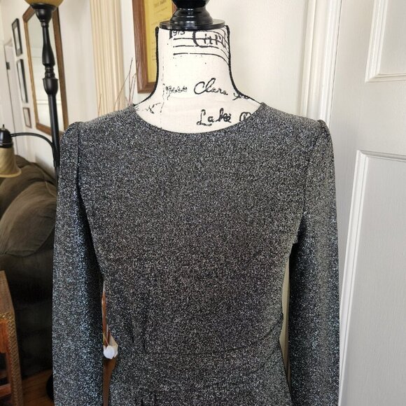 Michael Kors Silver Metallic Evening Dress NWT SZ P/M - Picture 2 of 12